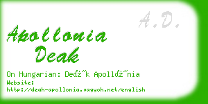 apollonia deak business card